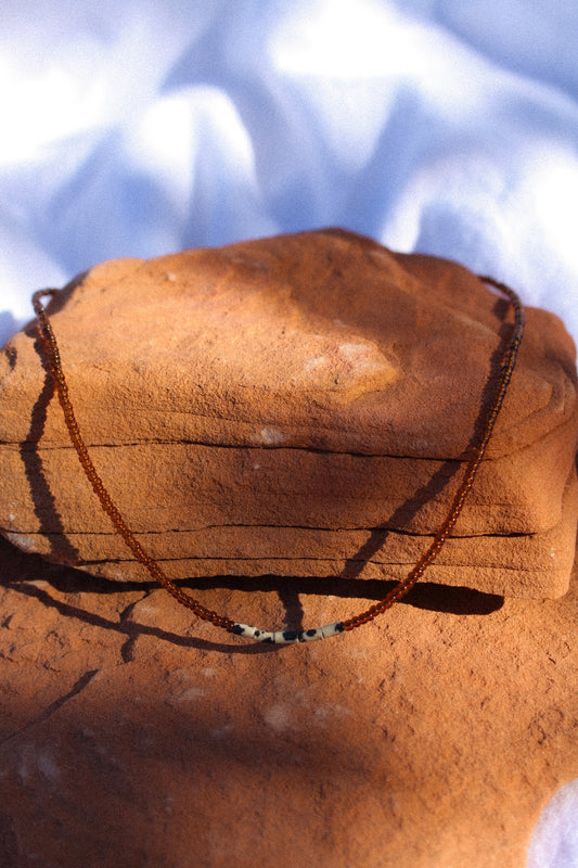 Dalmatian Jasper Necklace - Amber